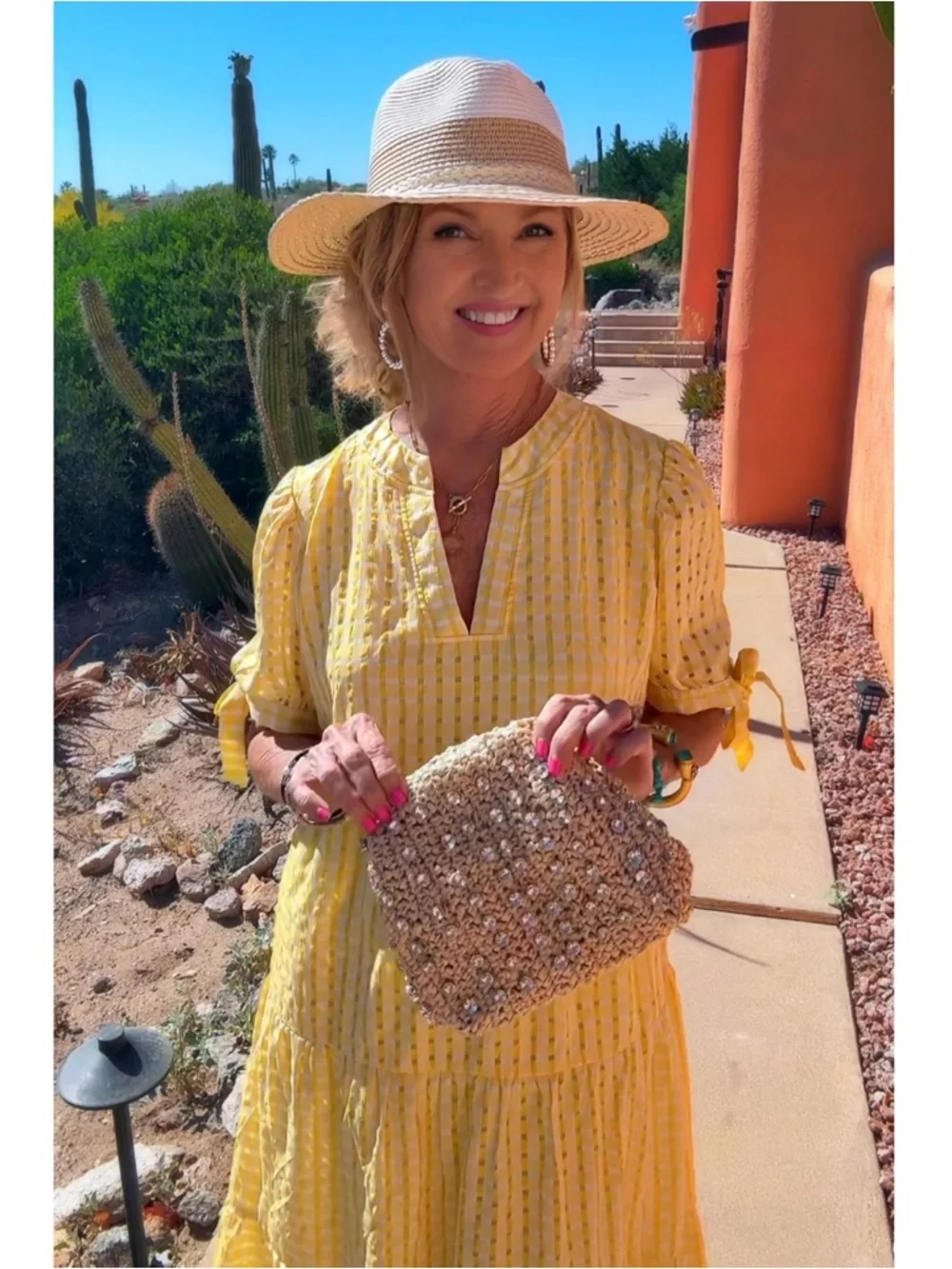 NWT Yellow Lightweight Tiered Eyelet Midi Dress-S - Picture 3 of 17